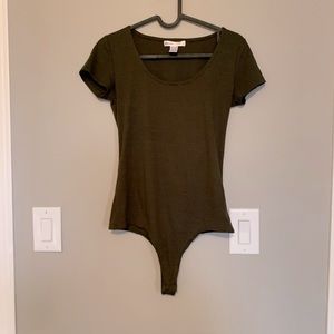 Green Rib Knit Bodysuit